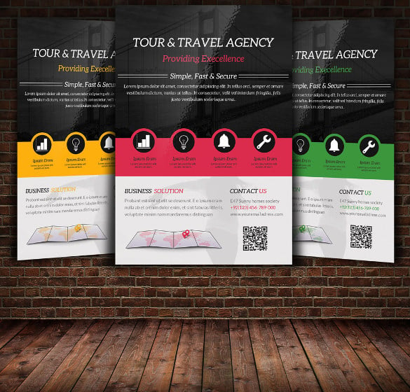 modern travel flyer template