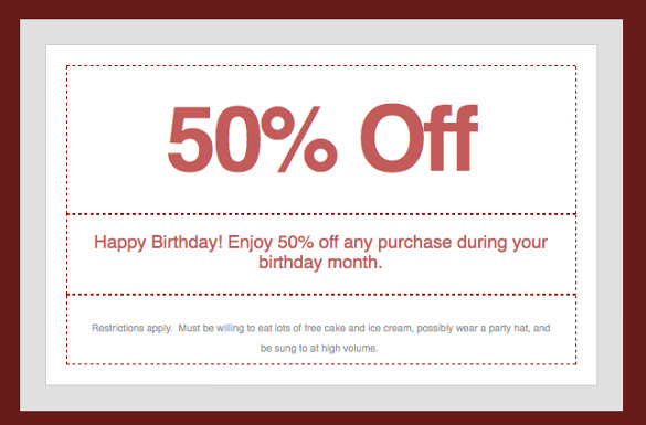 seamless birthday coupon