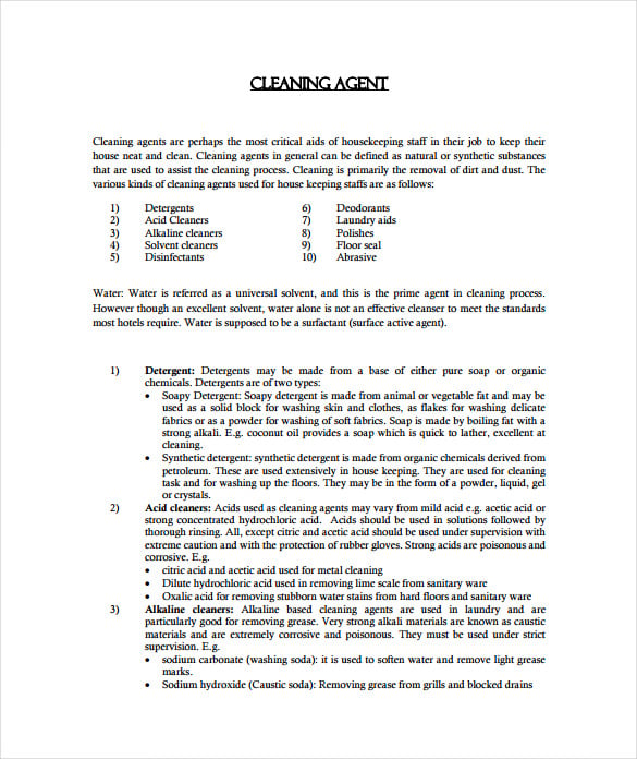 cleaning supply inventory pdf template free download