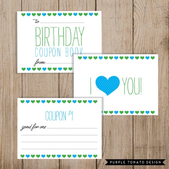 colorful birthday coupon book template download