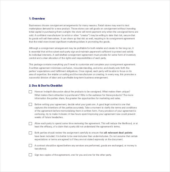 16+ Consignment Agreement Templates - Word, PDF, Pages