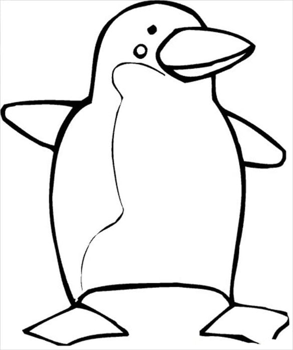 penguin coloring page for kids