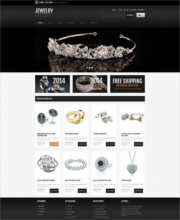 13+ Jewelry Bootstrap Themes & Templates