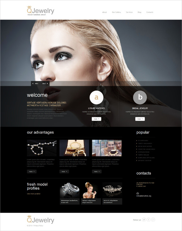 13+ Jewelry Bootstrap Themes & Templates