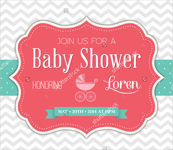 vector illustrator baby shower invitation template