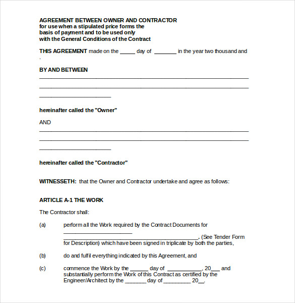 Word Document Contract Template