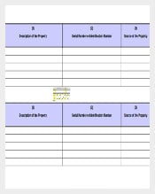 Sample Template For Property Inventory Record