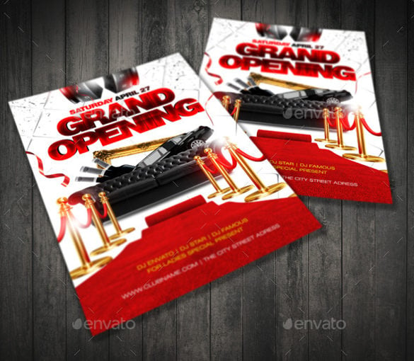 classy grand opening flyer template