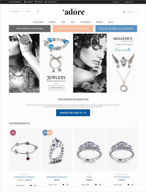 responsive jewelry fashion magento theme