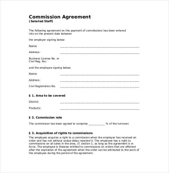 12+ Commission Agreement Templates Word, PDF, Apple Pages