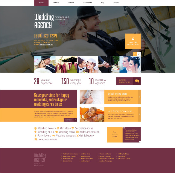 38+ Wedding WordPress Themes & Templates for Wedding Agency, Planners ...