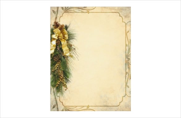 pine holiday letterhead border papers