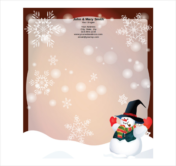 example format free holiday stationery template