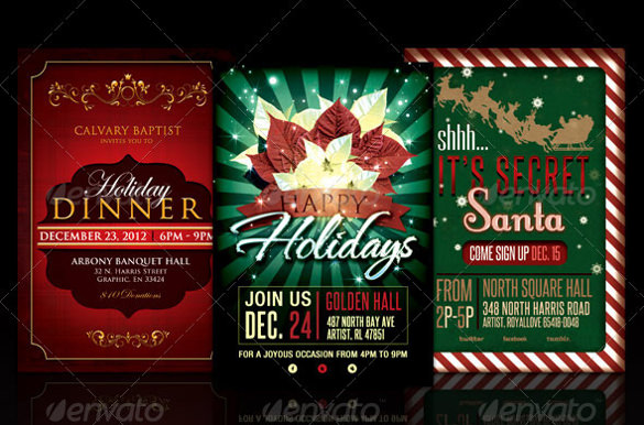 bundle flyer template of holiday