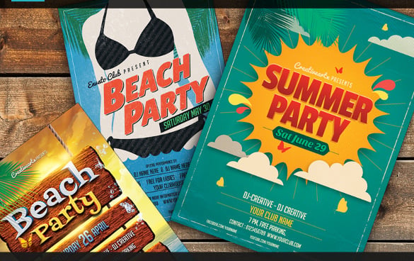 new summer party flyer template