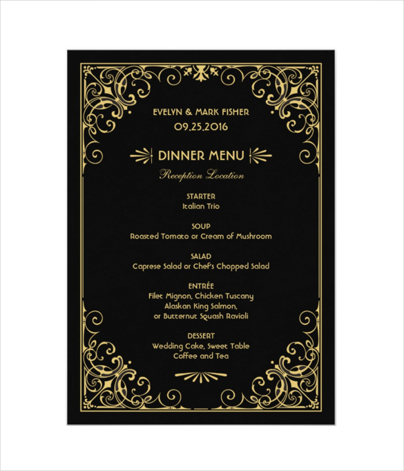 Download this Wedding Menu Template