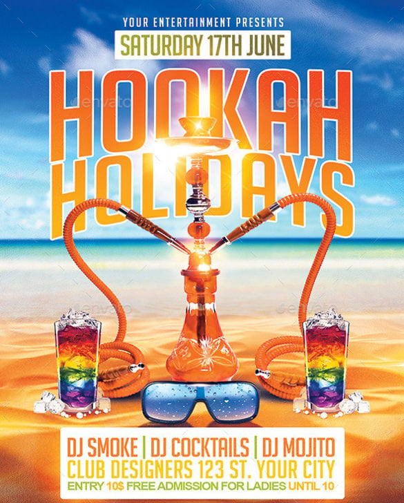 summer holiday party flyer template