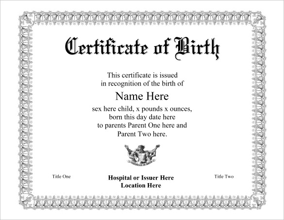 Birth Certificate Template - 50+ Word, PDF, PSD, AI, InDesign Format ...