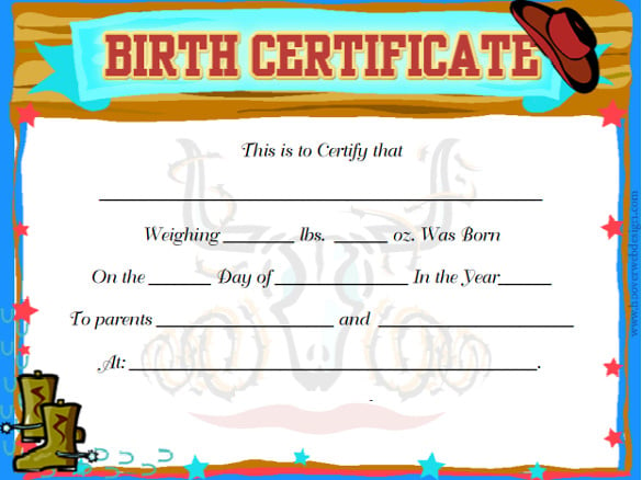 cute baby boy birth certificates template pdf download