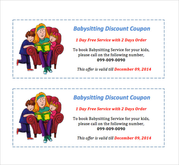 11+ Baby Sitting Coupon Templates PSD, AI, InDesign, Word