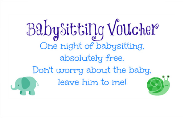 baby sitting coupon template instant download