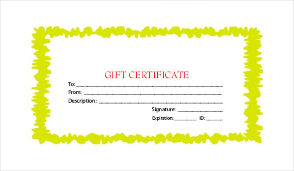 pdf format holiday gift certificate free template