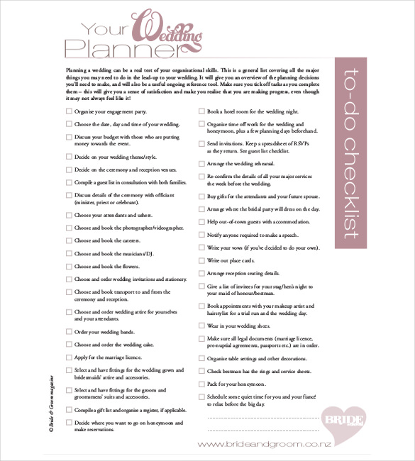 wedding planning timeline template free download