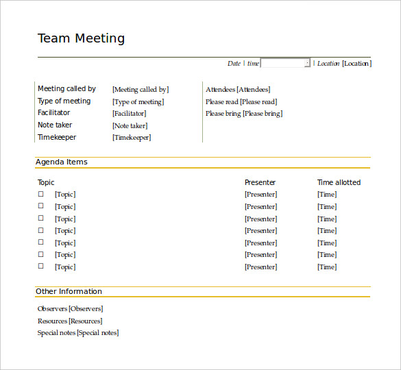 50+ Meeting Agenda Templates - PDF, DOC | Free & Premium ...