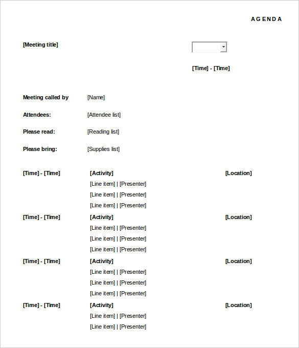 50 Meeting Agenda Templates PDF DOC Free Premium Templates