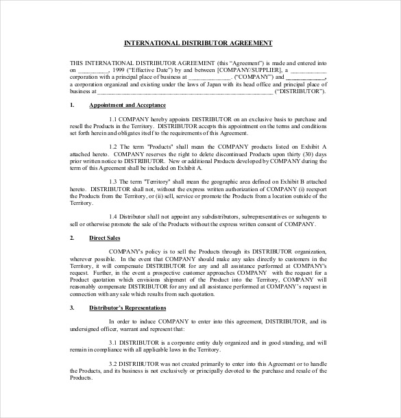 25+ Distribution Agreement Templates – Free Word, PDF Format Download