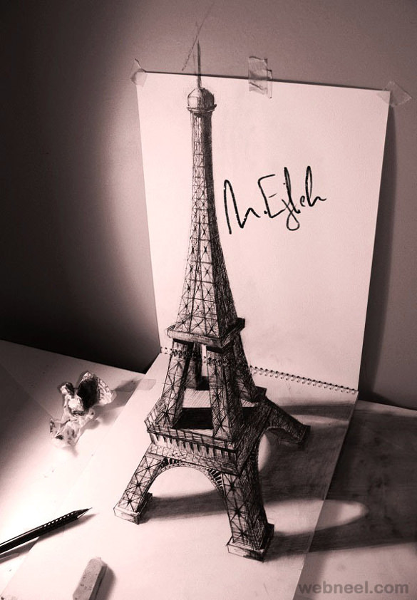 eiffel tower 3d art