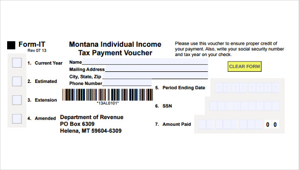 tax payment voucher template download