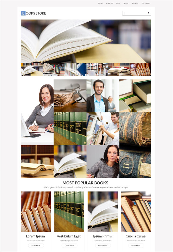 book store responsive wordpress website theme
