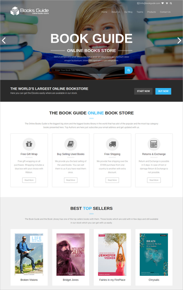 Free 15+ Book Store Website Themes & Templates