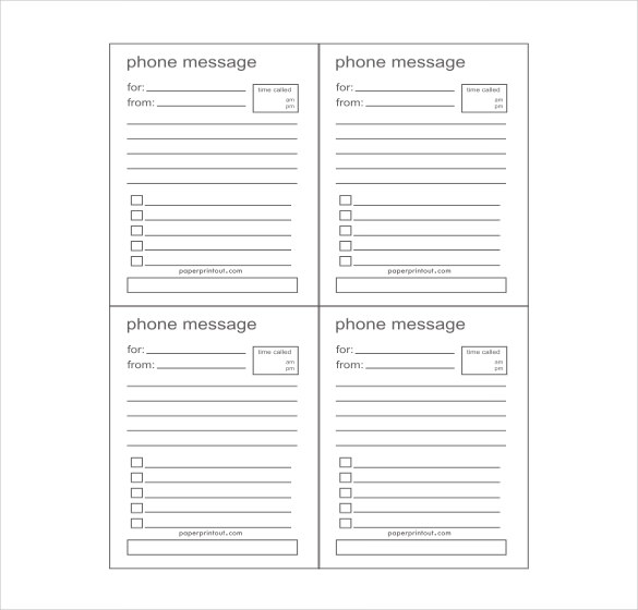 Free Printable Message Sheets