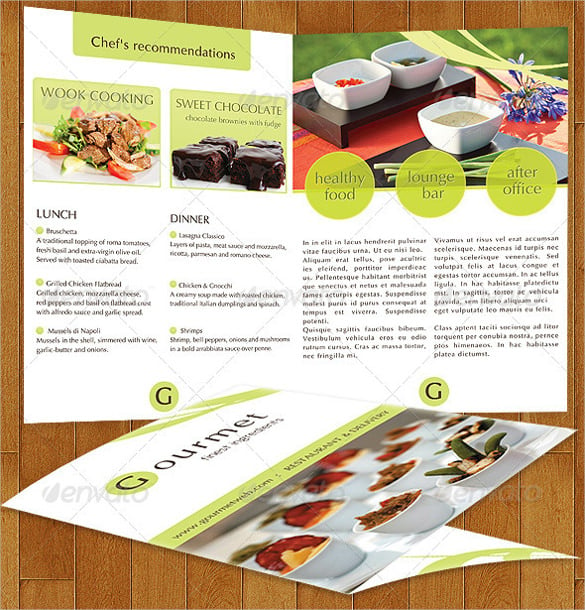 gourmet food catering menu ai illustrator format template download