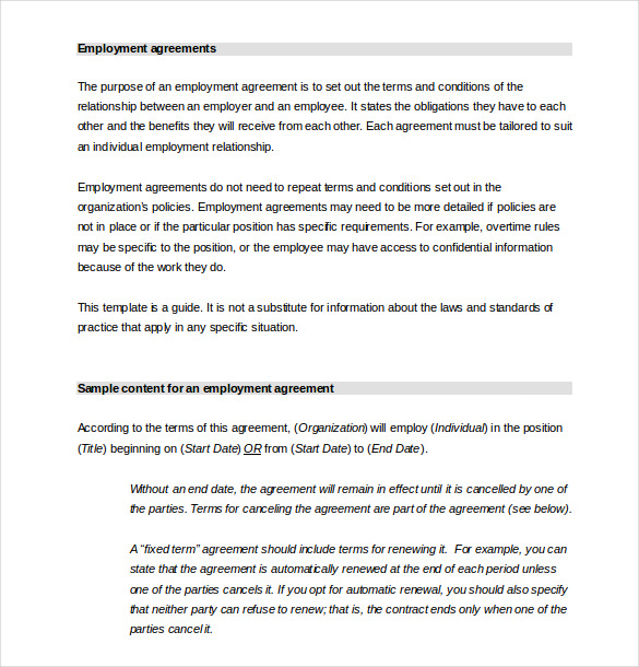 HR Agreement Template - 7+ Free Word, PDF Format Download | Free ...