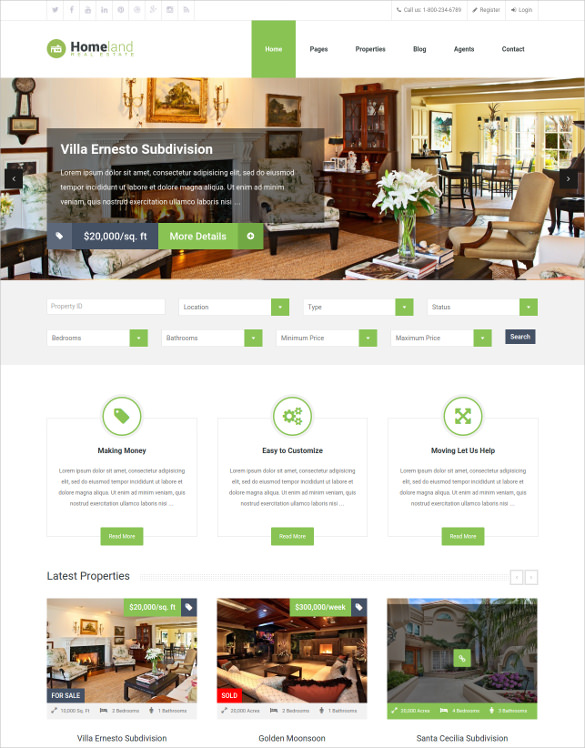 42+ FREE Real Estate WordPress Themes & Templates for Realtors ...