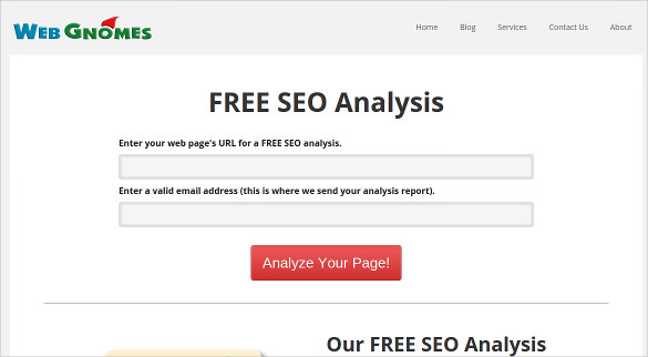 webgnomes free seo analysis tool