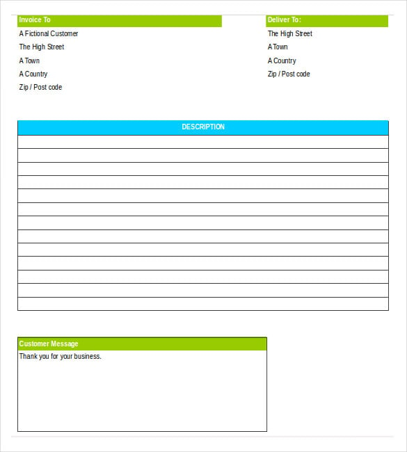 delivery order template excel free download