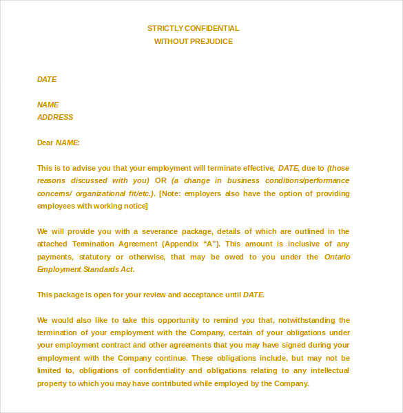 termination letter template