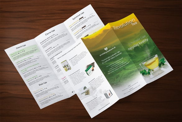 example trifold tea drinks menu template download