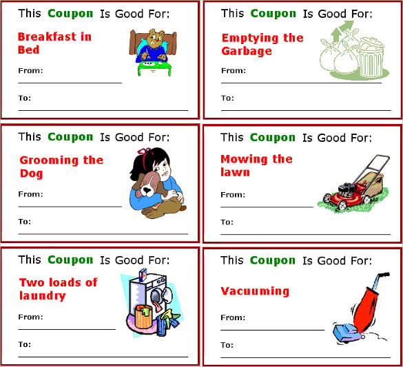 homemade coupon templates for kids