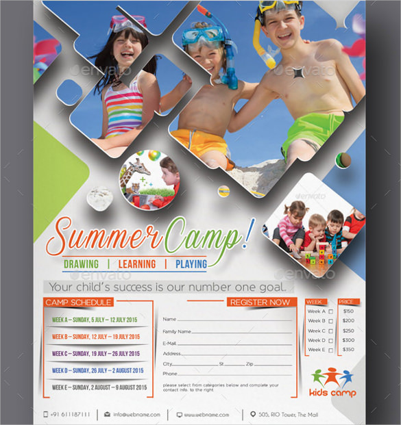 cmyk format summer camp flyer