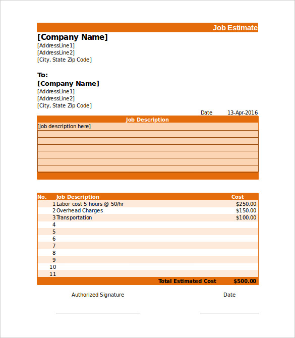 26+ Blank Estimate Templates PDF, DOC, Excel, ODT Free & Premium