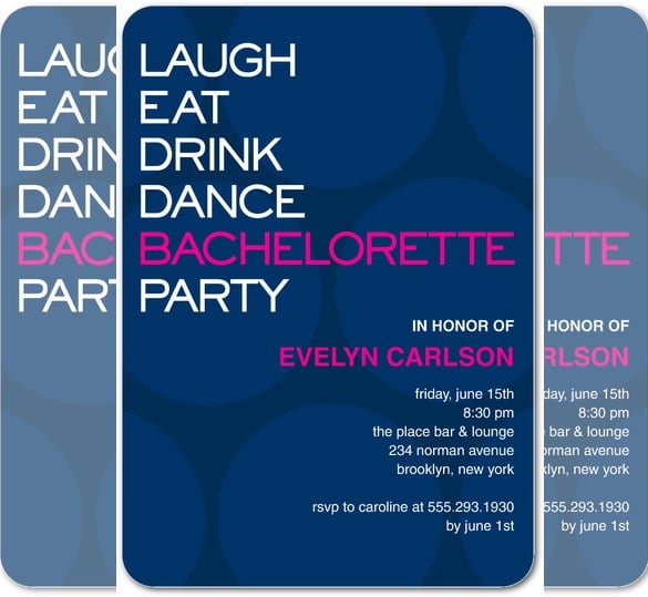 modern night bachelorette party invitation template download
