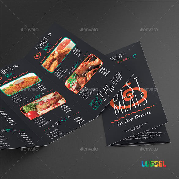 restaurant trifold food menu vector eps format download