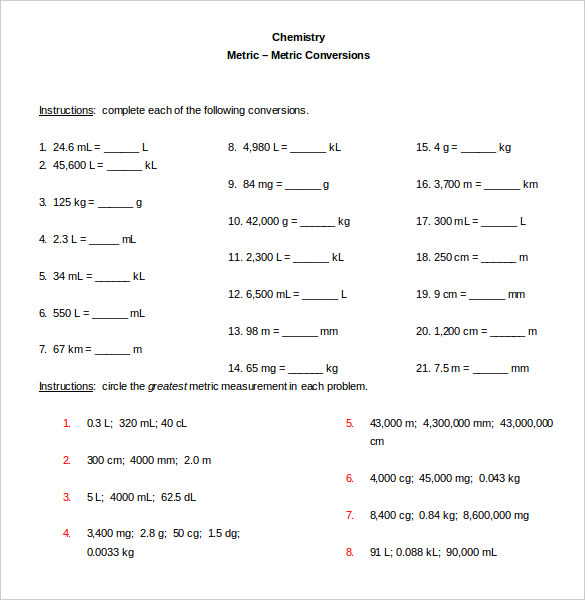 table metric nursing Free Metric 15 Chart Word Conversion Templates Download