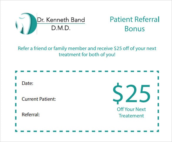 patient referral coupon template for download