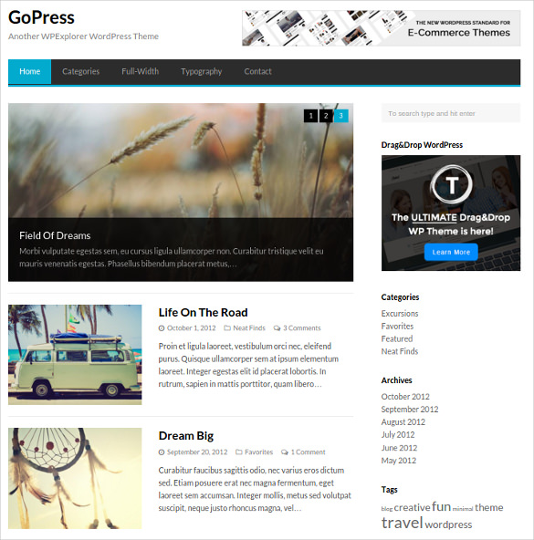 gopress free wordpress theme
